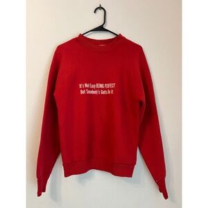Vintage Red Graphic Sweatshirt Crewneck Pullover Top